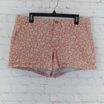 ana A New Approach Shorts Womens 14 Orange Floral Twill Mid Rise - £14.04 GBP
