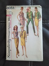 1965 Simplicity Full Power Suit Jacket Blouse Skirt Slacks Pattern UC Size 16 - £22.49 GBP