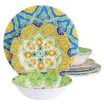 Elama Stapanya 12 Piece Melamine Dinnerware Set in Multi - $78.20 CAD