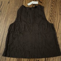 NEW Banana Republic Factory Women’s Pleated Sleeveless Top Brown Size La... - $49.50