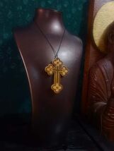 Wooden carved cross, Orthodox Christian cross pendant, traditional cross  - $8.00