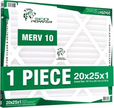 Eco Power 20X25X1 Air Filter Merv 10 (1-Pcs), Pleated Hvac Ac Furnace, S... - $31.99