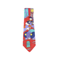 Vintage 90s Mickey &amp; Co Disney Donald Duck Silk Neck Tie Necktie Italy Made - £23.32 GBP