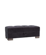 Black Microfiber Upholstered Ottoman with Storage PrimeNest - $557.73 CAD