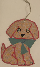 vintage Tally Card A Puppy Dog Pink And Blue Box2 - £9.60 GBP