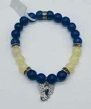 8mm Lapis, Honey Jade, Ganesha bracelet - $35.49