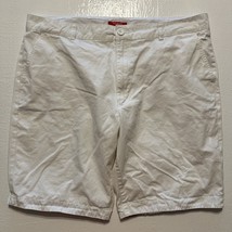 Guess 40 x 10&quot; White Cotton Twill Casual Bermuda Chino Shorts - £19.83 GBP