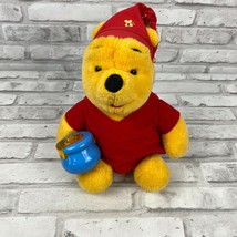 Mattel 1994 Winnie the Pooh Teddy Bear With Honey Pot Stuffed Animal Plu... - $10.99
