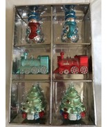 NEW Plastic Shatterproof Christmas Ornaments Set of 6 Train Snowmen Tree... - £14.38 GBP