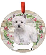 Westie Dog Wreath Ornament Personalizable Christmas Tree Holiday Decoration - £11.33 GBP