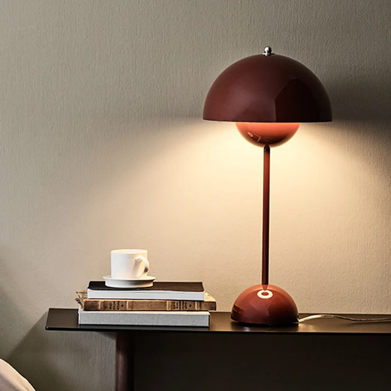 Iron mushroom shape macaron table lamp study reading office bedside led home decoration thumb200