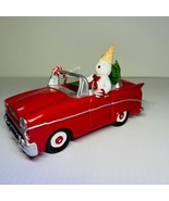 Christmas Ornament 2022 Mr Bingle Snowman In Red Convertible Car Resin 6... - £32.85 GBP
