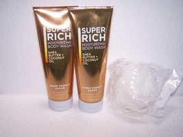 Bath &amp; Body Works Warm Vanilla Sugar Moisturizing Shea Butter Body Wash &amp; Pouf - £21.98 GBP