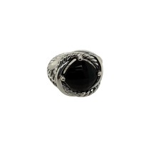 David Yurman .925 Sterling Silver Infinity Onyx Ring 11mm Size 7 - $554.38