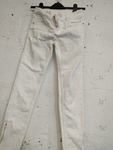Girls Trousers Denim &amp; Co Size 9-10 years Cotton White Trousers - $9.00