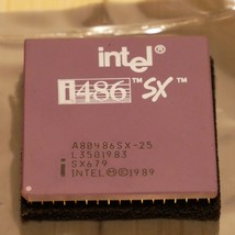 Vintage Intel 486 SX 25 MHz A80486SX-25 SX679 CPU Tested &amp; Working - £18.30 GBP