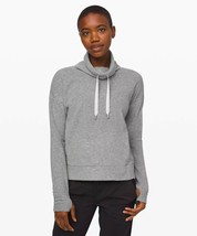 Lululemon Go Forward Pullover Fleece Cowl Neck Heathered Core Light Grey... - $39.59