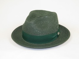 Men's Bently Semi Crushable Fedora Briad Straw Hat Leonardo LE235 Emerald Green image 4