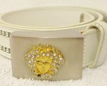 Vintage Gianni Versace 885 White Leather and Crystal Belt 70/28 Made in ... - $237.60