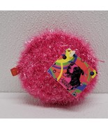 Lucky Wang New York Pink Fuzzy Change Purse 4&quot; Zip Round Pouch - $310.56 MXN