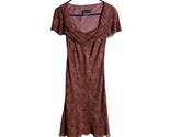 Donna Morgan Womens Fit and Flare Dress Size 6 Burgundy Sweetheart  Silk - $27.51