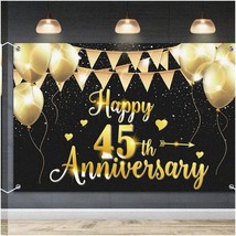 Golden Memories Celebration Backdrop - 45th Wedding Anniversary Decorations &amp; Pa - £25.22 GBP