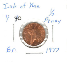 Isle of Man 1/2 Penny, 1977, Bronze, KM 40 - $2.25