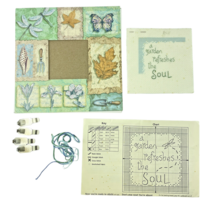 Dimensions Partially Finished Needlepoint Kit Garden Refreshes Soul w De... - $22.66