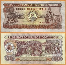 MOZAMBIQUE 1986 UNC 50 Meticais Banknote Paper Money Bill P- 129b - $1.25