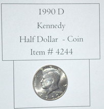 1990 D, Kennedy Half Dollar, # 4244, half dollar coin, vintage coins, rare coins - £10.93 GBP