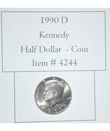 1990 D, Kennedy Half Dollar, # 4244, half dollar coin, vintage coins, ra... - £10.85 GBP