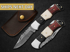 custom handmade pocket knife gift folding knife outdoor , kitchen knife gift - £66.86 GBP