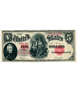 1907 USA $5.00 Five Dollar Legal Tender Note Wood Chopper K2056346 - $329.99