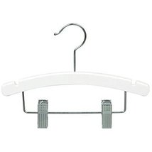 Only Hangers White Wooden Baby Hanger w/Clips 10&quot; (100) - $55.95+