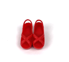 Vintage Kenner Bionic Woman Jamie Sommers Shoes Red Platform Sandals 1976 - £15.73 GBP