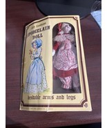 Vintage Porcelain Doll Red Dress Blonde Hair Made In Taiwan 1981 - $11.38