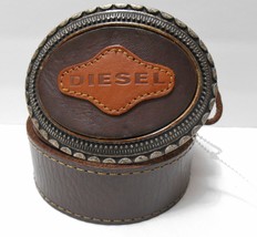 DIESEL Leather BELT Brown Strap Huge BUCKLE Spell Out made Italy tag M /... - $129.95