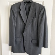Astor Mark Shale Virgin Wool Blazer Sport Coat 42R Gray Pinstripe See Me... - $32.99