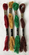 Lot of DMC Perle Cotton Size 5 Embroidery Thread - 4 Skeins Fall Colors - $8.50