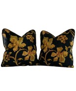 PR Pillow Covers 20" Designer Covington Black Gold Botanical Grapevine Leaf Vine - $44.99