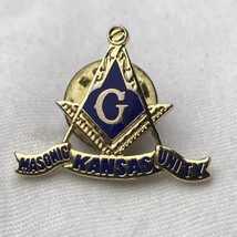 Masons Kansas Unity Compass Square Secret Society G Vintage Pin Button P... - $10.00