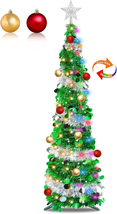 5 Ft Pencil Christmas Tree with Lights Timer Balls Ornaments 50 Multi- C... - $1,125.48 MXN