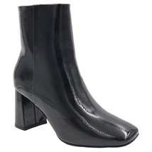 Sugar Women Block Heel Ankle Booties Elly Size US 8M Black Faux Patent - £23.37 GBP