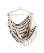 Blue and Cream Ticking Stripe Hammock Chair with Fringe Trim - $50.64