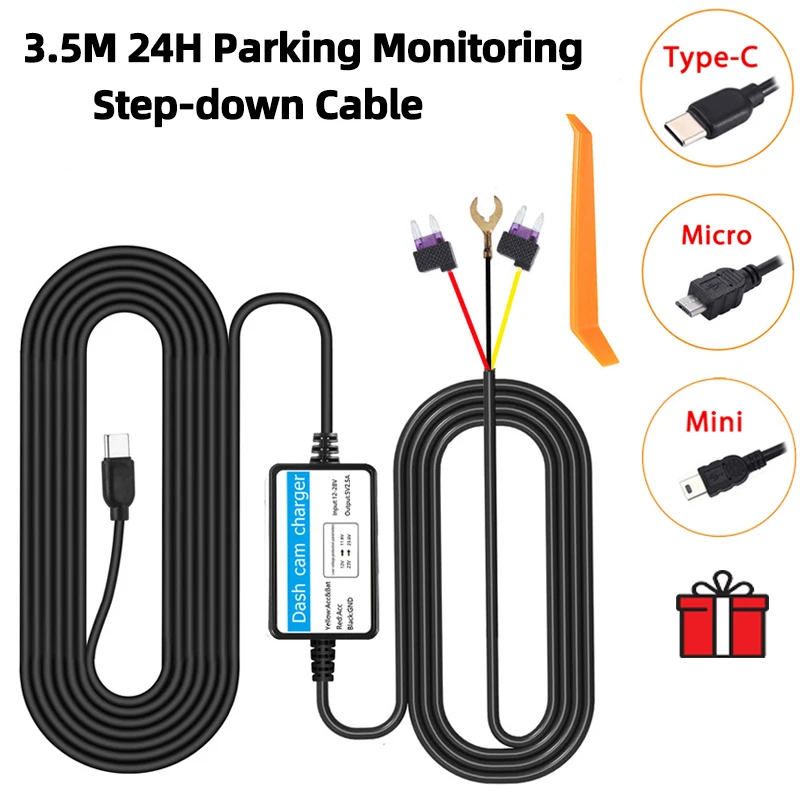 24H Parking Monitoring Car DVR Dashcam Camera Hardwire Kit for Low Vol - £11.67 GBP
