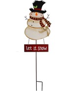 Christmas Snowman Garden Stake Decor Snowman Decoration with LED Blinkin... - £22.38 GBP