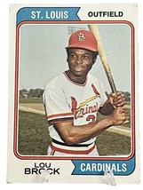 1974 Topps Lou Brock St. Louis Cardinals #60 HOF ‘85 Allstar (6) Clemente Award - £3.59 GBP