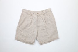 Vtg 90s American Eagle Outfitters Mens 38 Distressed Pleated Linen Chino Shorts - £35.48 GBP