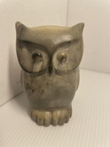 Gorgeous 4.25 inch Marble Owl figure figurine signed handmade heavy pape... - £14.70 GBP