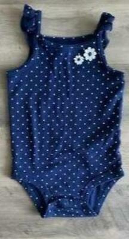 Primary image for Carters Infant Girls Floral Bodysuit-6M/Navy Blue